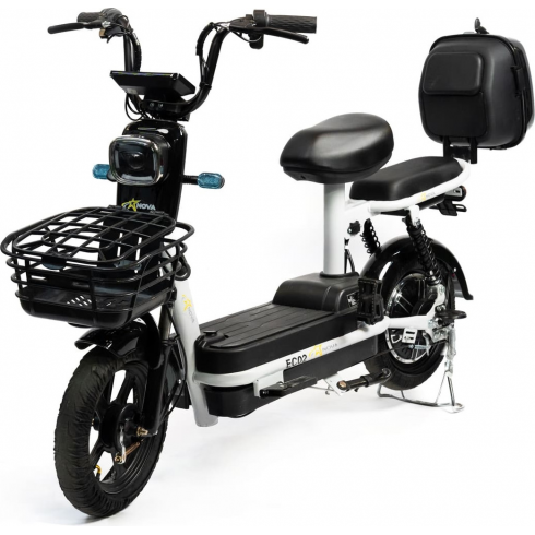 Электровелосипед Nova EC-02 серый с задним кофром (без цепи)