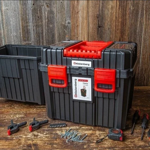 Набор ящиков для инструментов Kistenberg HEAVY KHVW пласт (черный/красный)