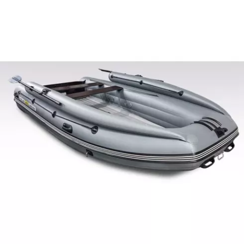 Лодка надувная моторная Solar-430 Caravan Jet Tunnel с фальшбортом серый