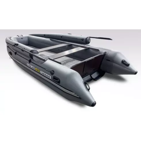 Лодка надувная моторная Solar-430 Caravan Jet Tunnel с фальшбортом серый