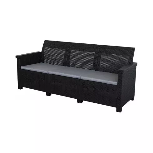 Диван садовый 3х местный Adriano Basegi 3 темно серый