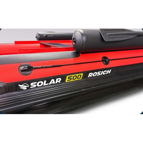 Лодка надувная моторная Solar-500 Rosich Jet Tunnel с фальшбортом красный