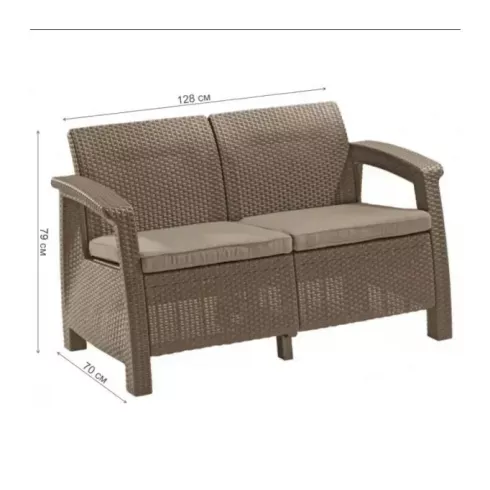 Скамья двухместная Keter Corfu Love Seat (капучино)