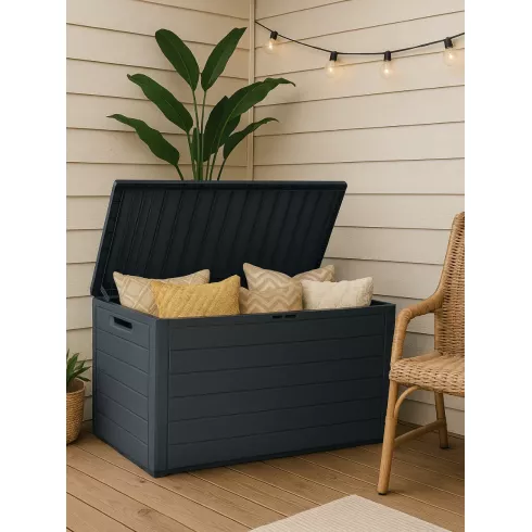 Сундук Prosperplast Woodebox 190л антранцитовый