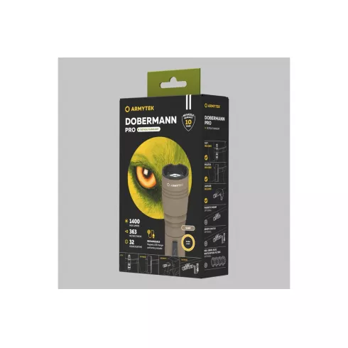 Фонарь Armytek Dobermann Pro Magnet USB Sand White