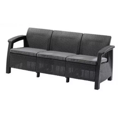 Диван для сада и террасы Keter Corfu Love Seat Max графит