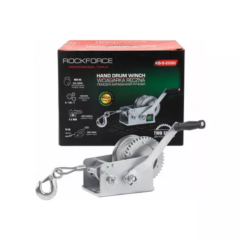 Лебедка ручная барабанная RockForce RF-KB-S-2000