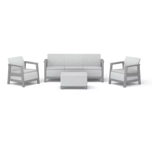 Диван садовый Keter Scandi Linea 3s sofa светло-серый
