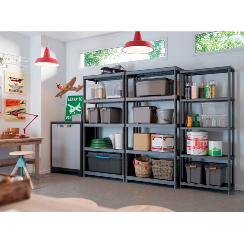 Стеллаж Keter Kis Plus 80/40/5 (5 полок, черный)