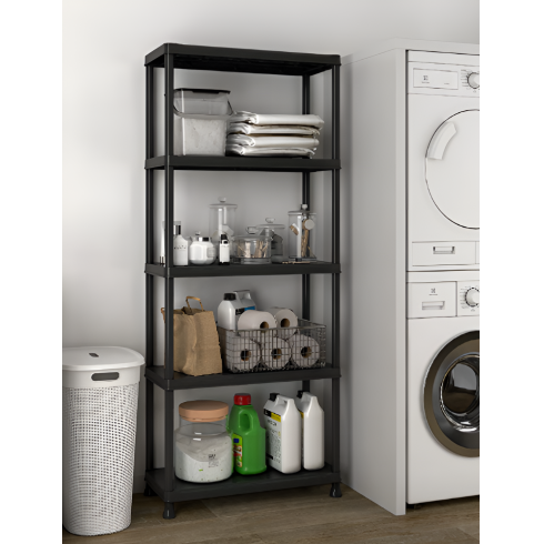 Стеллаж Keter Kis Plus 80/40/5 (5 полок, черный)