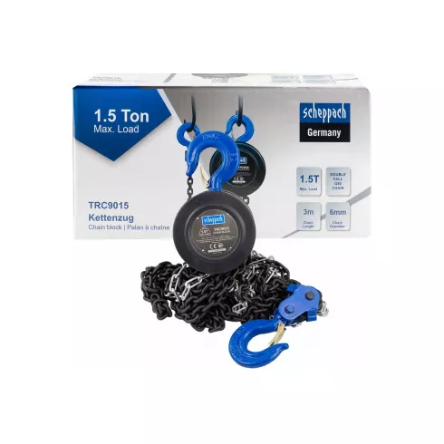 Лебедка механическая подвесная с фиксацией цепи натяжения Scheppach Sch-TRC9015