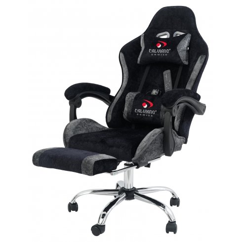 Вибромассажное кресло Calviano Amarone Black-Grey plush