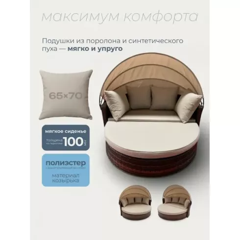 Диван садовый Sundays Garden трансформер c козырьком (BSTDB950)