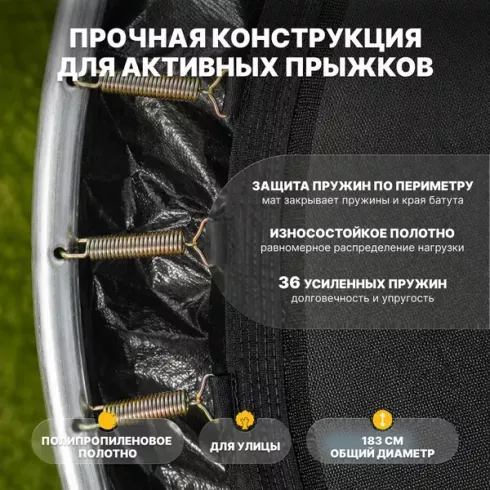 Батут Sundays Favorite Premium-D183/6FT (квадраты, с сеткой)