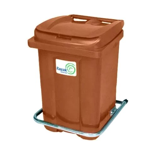 Контейнер для мусора Razak Plast с педалью 60 л (коричневый)