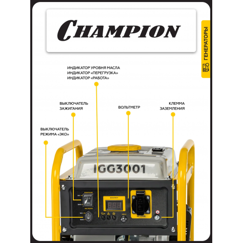 Генератор бензиновый Champion IGG3001