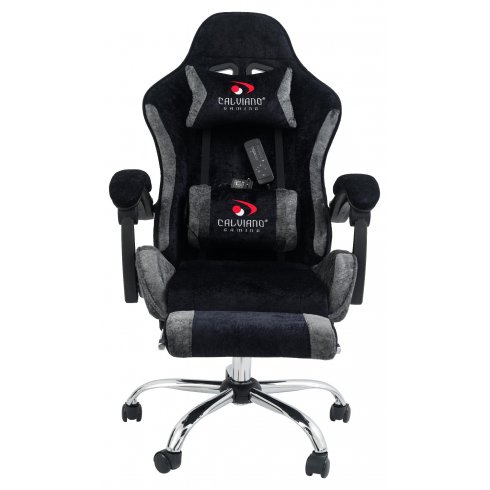 Вибромассажное кресло Calviano Amarone Black-Grey plush