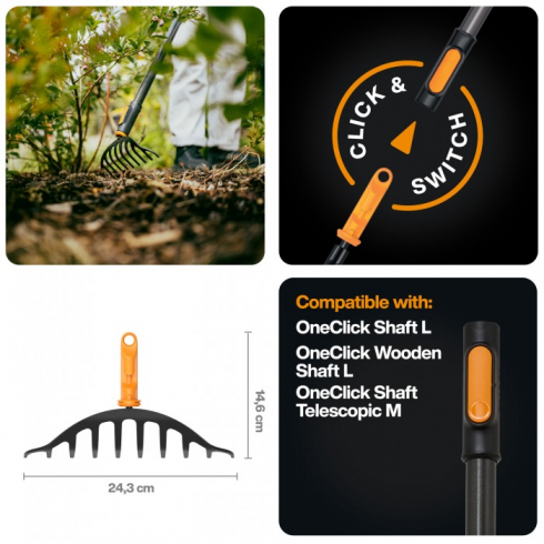 Грабли для уборки клумб Fiskars OneClick (1080676)