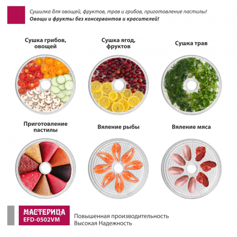 Сушилка для овощей и фруктов Мастерица EFD-0502VM