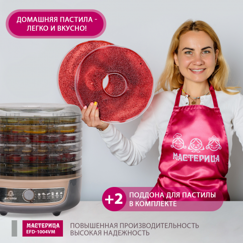 Сушилка для овощей и фруктов Мастерица EFD-1004VM 3в1 (серый/бежевый)