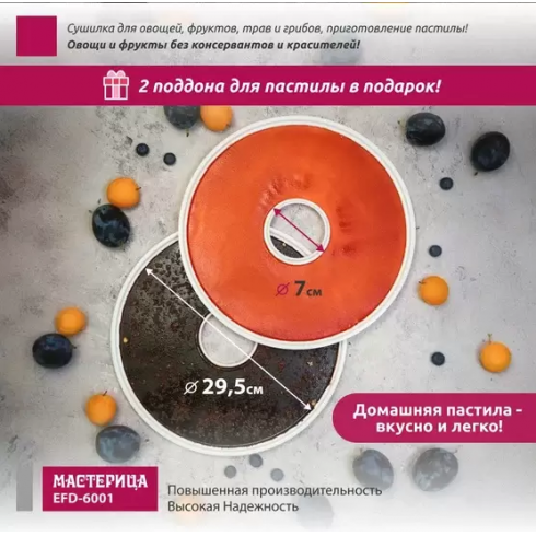 Сушилка для овощей и фруктов Мастерица EFD-6001 (белый)