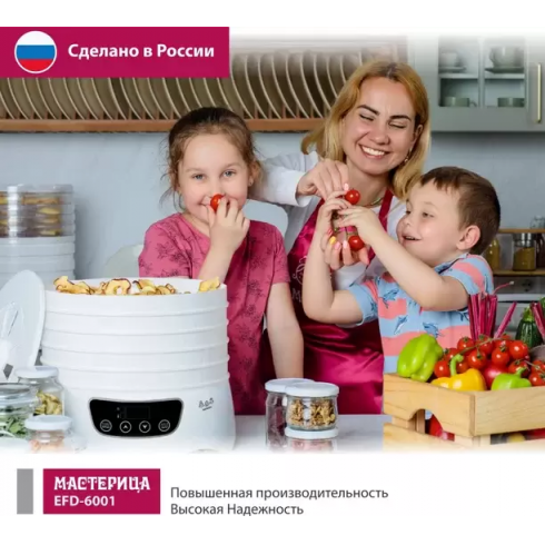 Сушилка для овощей и фруктов Мастерица EFD-6001 (белый)