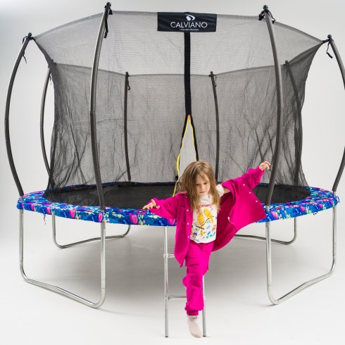 Батут с защитной сеткой Calviano 12ft Inside Master Smile 374 см