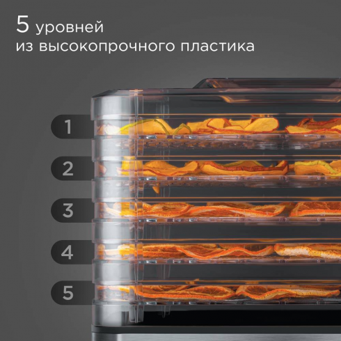Сушилка для овощей и фруктов Redmond FD1106 (черный/сталь)
