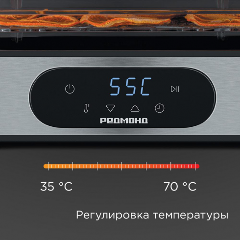 Сушилка для овощей и фруктов Redmond FD1106 (черный/сталь)