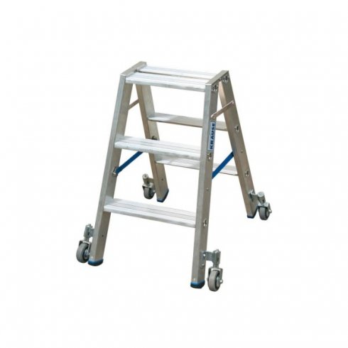 Стремянка Krause Stabilo с роликами 2x3 ступеней (124814)