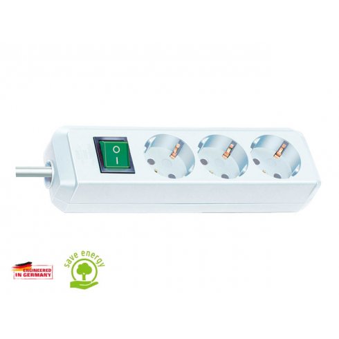 Удлинитель Brennenstuhl Eco-Line 5 м, 3 розетки, белый с заземляющим контактом