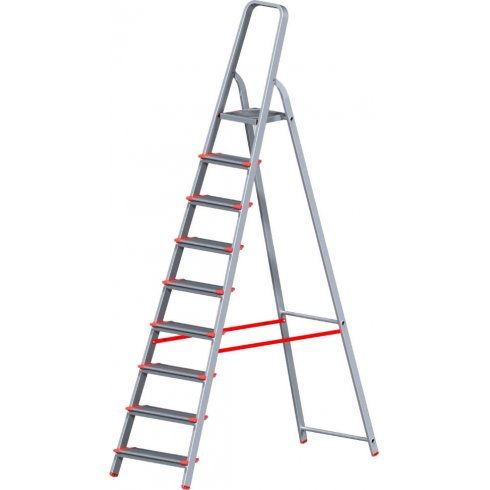 Стремянка алюминиевая индустриальная Новая высота 9 ступеней 5110109