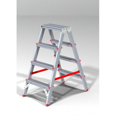 Стремянка алюминиевая двухсторонняя профессиональная Новая Высота 5 ступеней 3120205