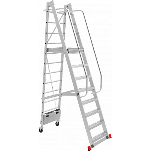 Передвижная алюминиевая складная лестница с площадкой профессиональная Новая высота 10 ступеней 3540110