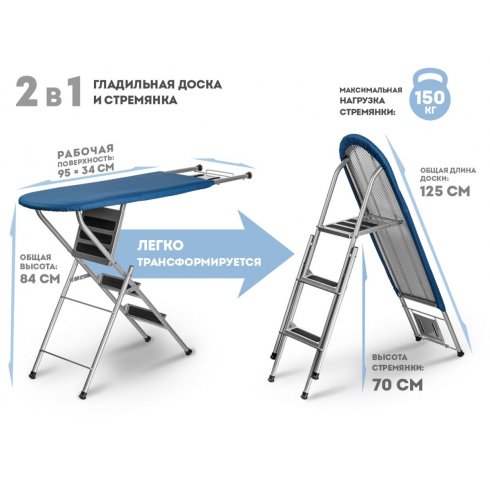 Доска гладильная-стремянка Perfecto Linea Ruby 1