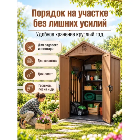 Хозблок садовый Keter Darwin 6x4 коричневый