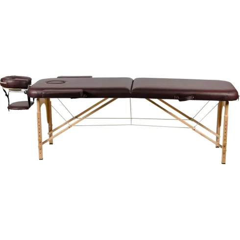 Массажный стол Atlas Sport складной 2-с 60 см деревянный (коричневый, сумка в подарок)