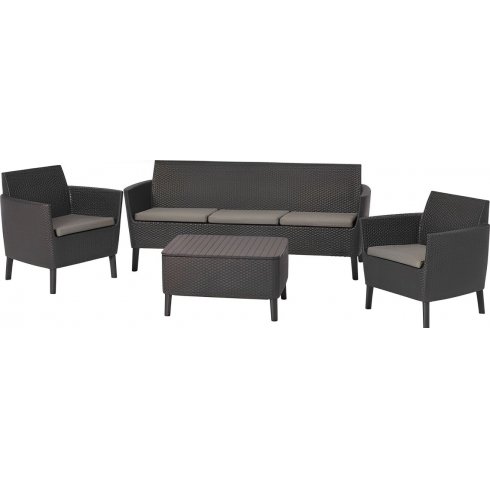 Комплект садовой мебели Keter Salemo 3 sofa Set (коричневый)
