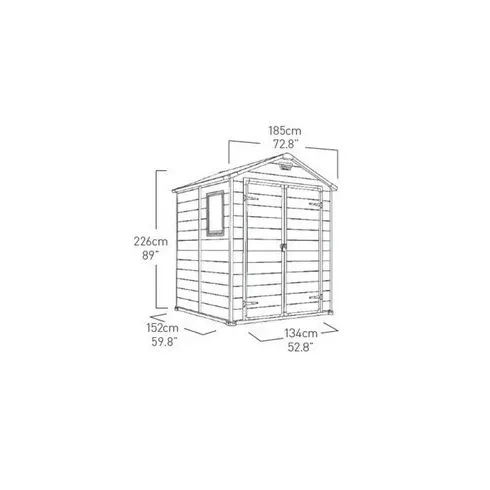 Хозблок садовый Keter Manor 6x5DD серый