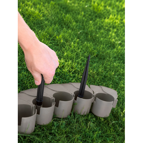Бордюр садовый Prosperplast Palisada Ogrodowa IPAL7-S443 (4,05 м, серый)