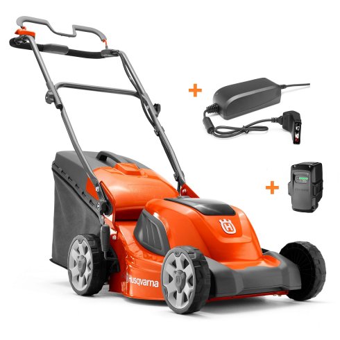 Газонокосилка аккумуляторная Husqvarna LC 141i KIT (+зарядное QC80, акб Bli20)
