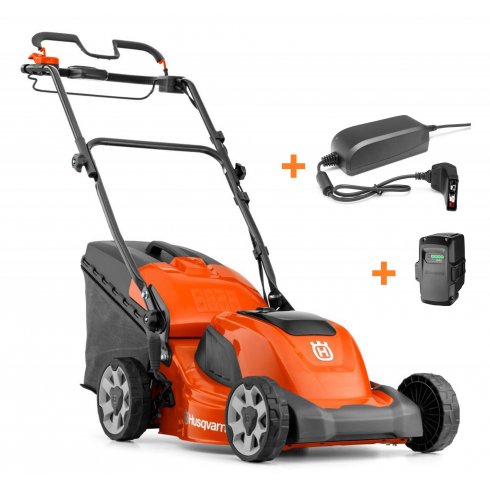 Газонокосилка аккумуляторная Husqvarna LC 141iV KIT (+зарядное QC80, акб Bli20)