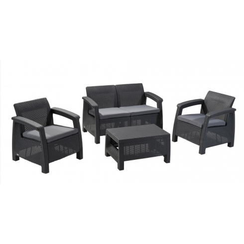 Набор мебели Keter Plastic Corfu Set (графит) 223204