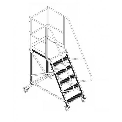 Лестница с платформой Aluminum 13 2500/60