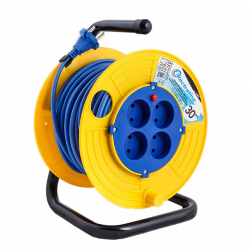Удлинитель на катушке Electraline 49010 (30м, синий, желтый)