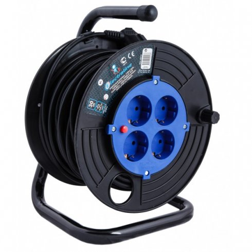 Удлинитель на катушке Electraline 49013 (30м, черный)