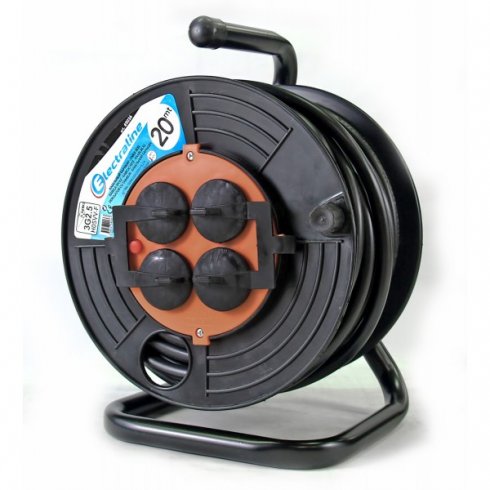 Удлинитель на катушке Electraline 49036 (20м, черный)