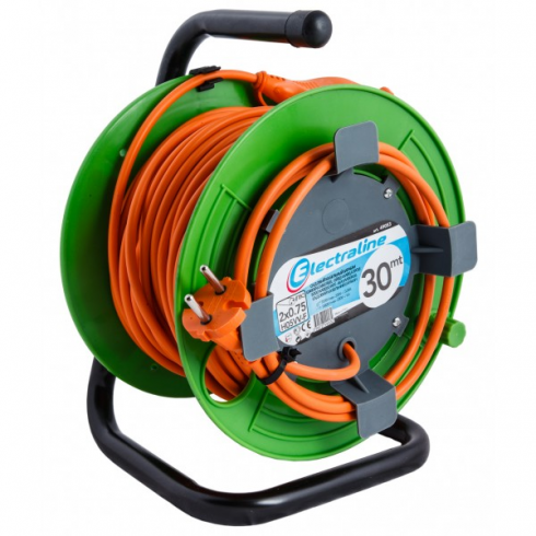 Удлинитель на катушке Electraline 49053 (30м, оранжевый, зеленый)