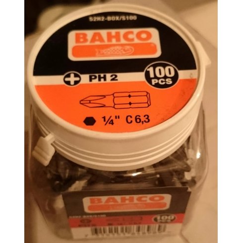 Набор бит Bahco PH2 x 25 мм (52H2-BOX/S100)