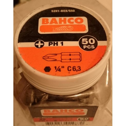 Набор бит Bahco PH1 x 25 мм (52H1-BOX/S50)